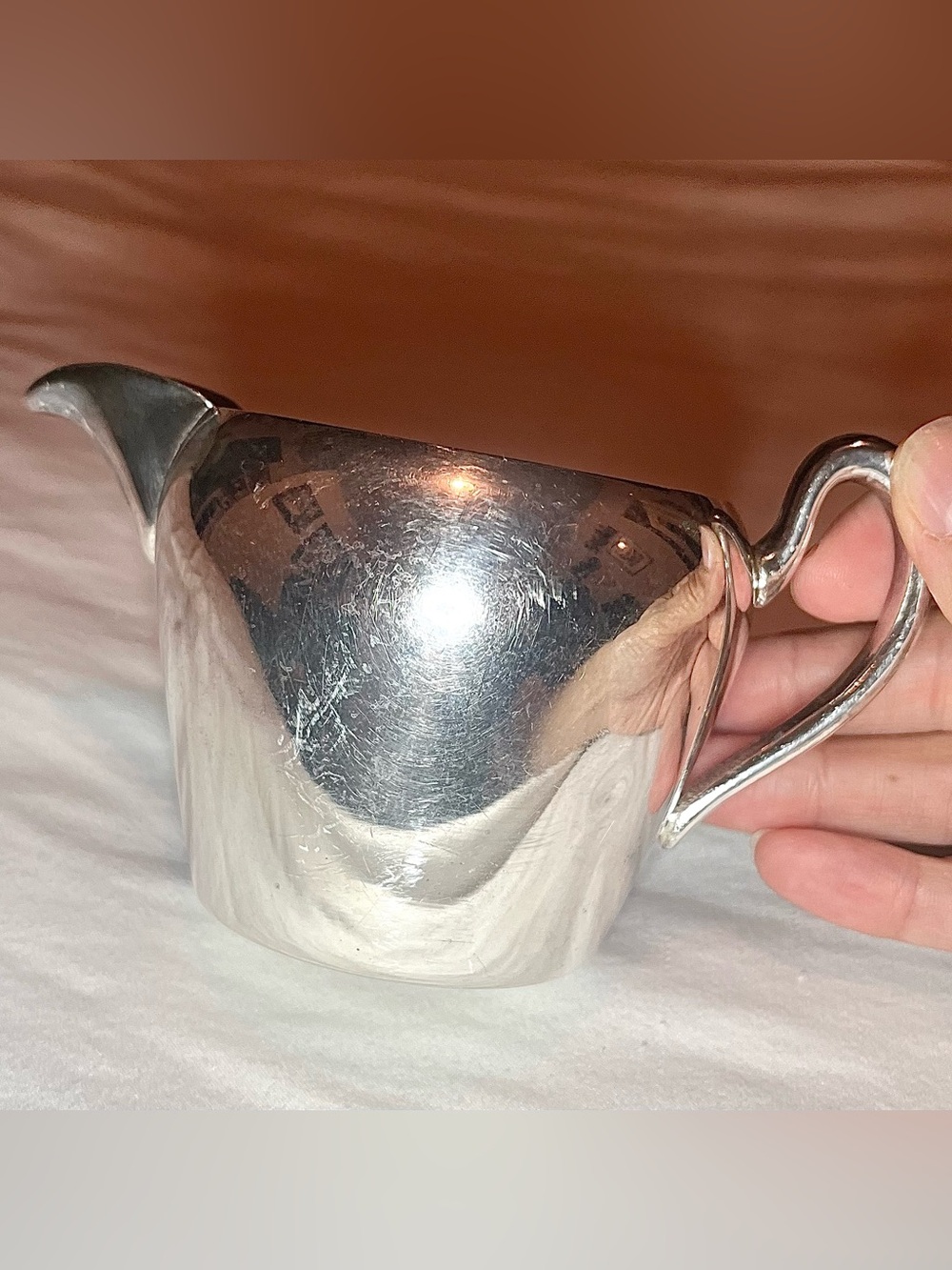 Classic Silver-plated small creamer pitcher silver on copper